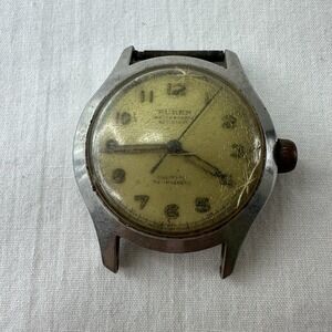 VINTAGE BUREN MANUAL WIND WATCH RUNNING PARTS OR PROJECT Face Only Stainless